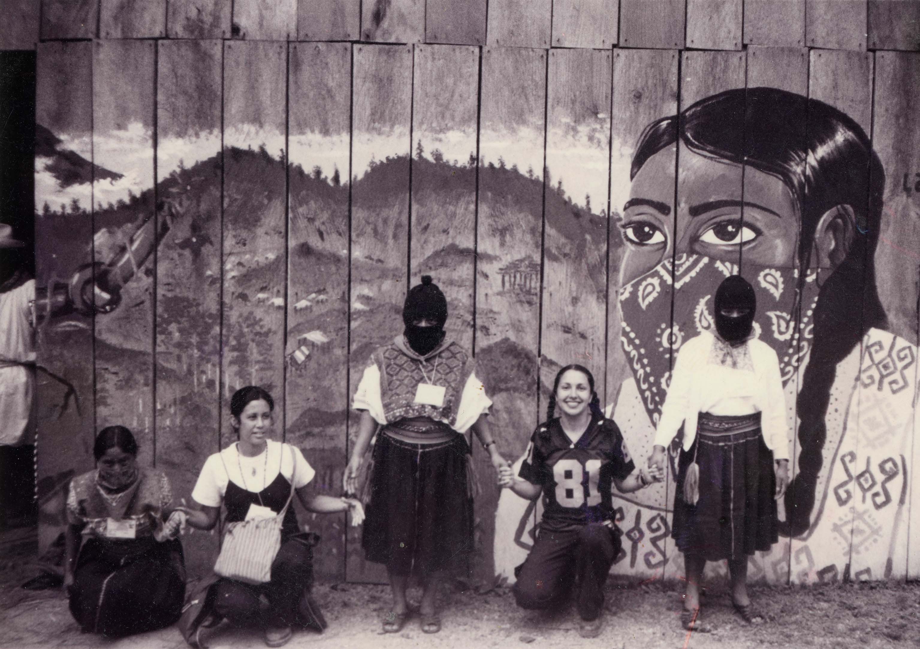 Felicia Montes with Zapatistas in Chiapas