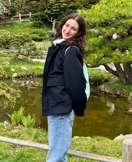 Abby Welch standing in front of the Japanese garden in San Francisco