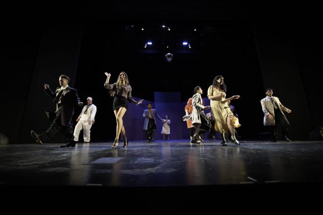 Students dancing in inaugural production of Zoot Suit